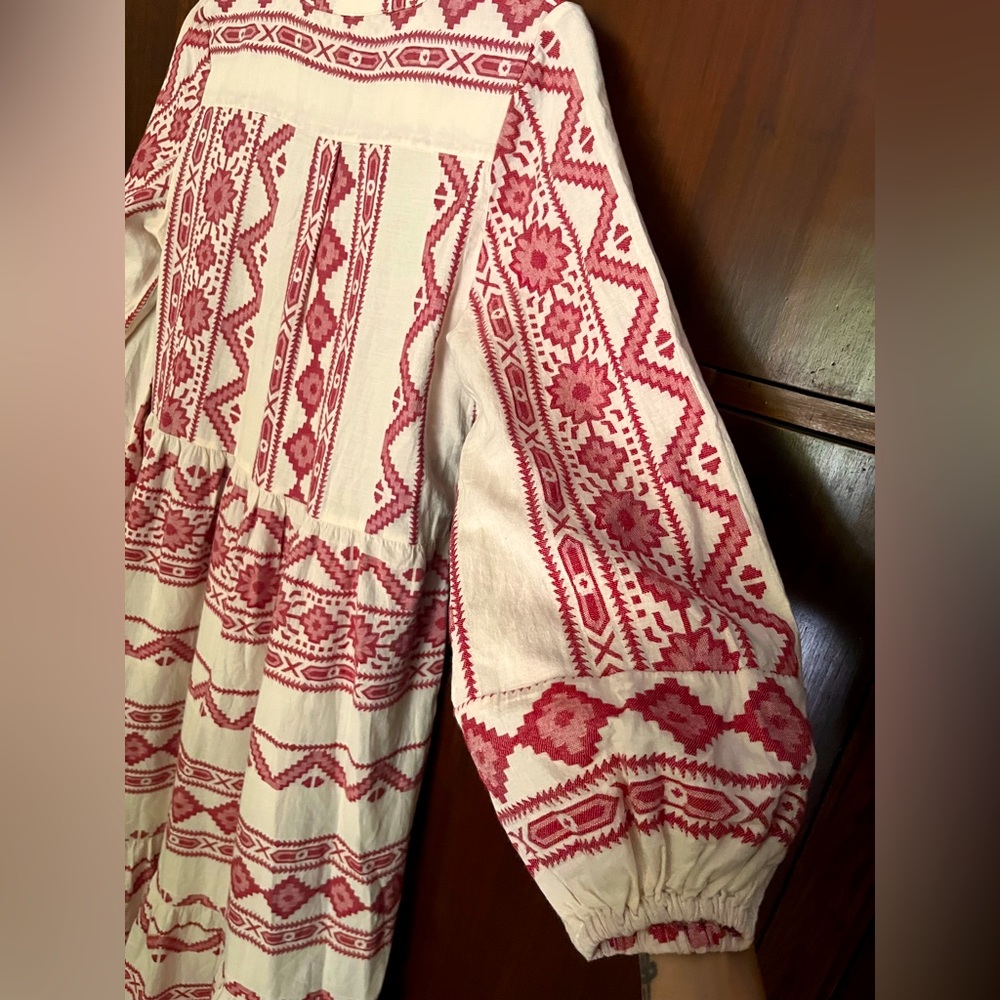 Marks & Spencer Cotton Rich Jacquard Maxi Dress (Size: UK 8 - UK 10) - Picture 3 of 8